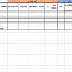 Télécharger Tableau de suivi de recherche d'emploi gratuit 