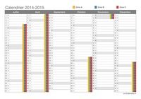 Calendrier semestriel des vacances scolaires 2014-2015 pour mac
