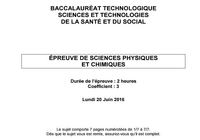 Bac 2016  Physique-Chimie ST2S