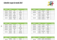 dates et horaires des matchs de la coupe du monde 2014