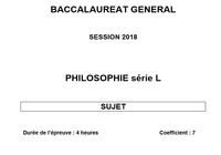 Bac 2018 - Philosophie - Série L  pour mac