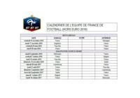 Calendrier de l'équipe de France de Football (Hors Euro 2016)