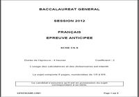 Sujet Bac Français 2012 pour mac