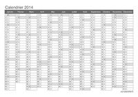 Calendrier 2014 annuel vierge pour mac