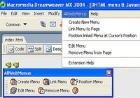 AllWebMenus Javascript Menu Dreamweaver Extension