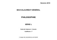 Bac Philosophie 2016 Série L Pondichéry