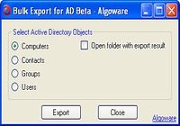 Algoware Active Directory Export Tool