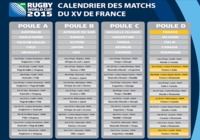 Calendrier du XV de France pour la coupe du monde 2015