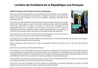 La lettre du Président de la République aux Français pour mac