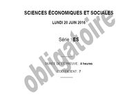Bac 2016 Sciences Economiques et Sociales pour mac